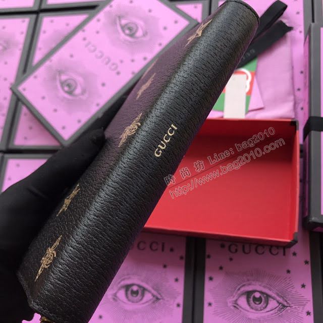 Gucci錢包 古馳新款原單Sylvie全拉鏈式皮夾 玫瑰花刺繡 Gucci長錢包 4760833米白全皮  gdj1109